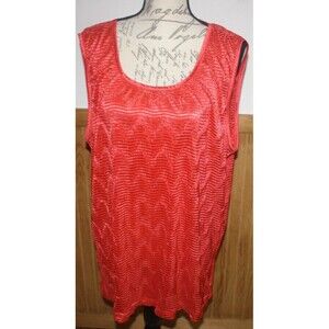 Sag Harbor Orange Zig Zag Womens Tank Top Sz Plus 3X Beach